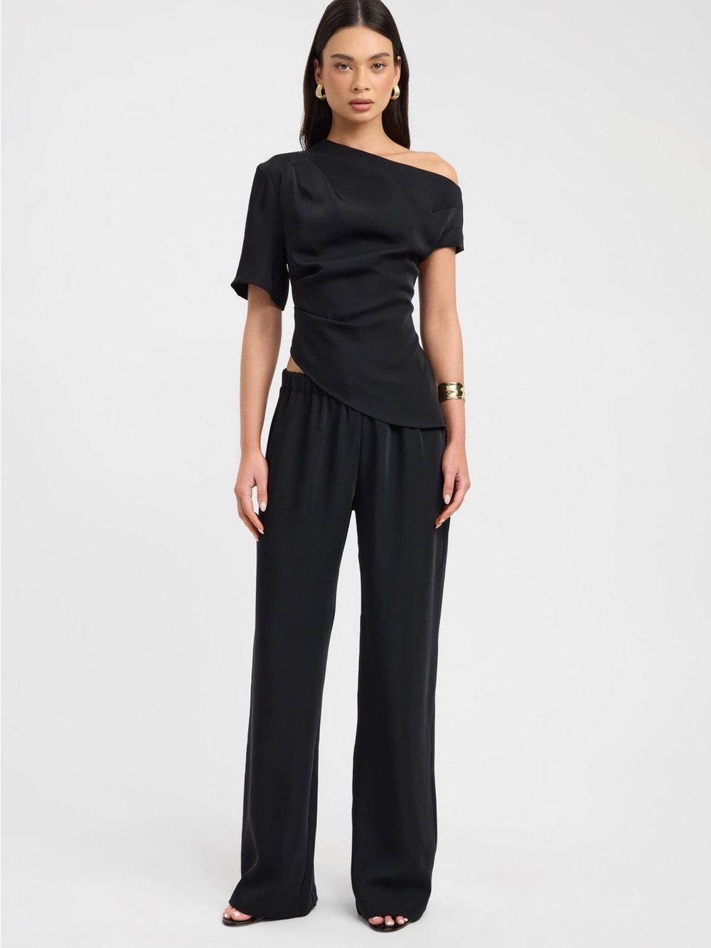 Kookai Black Maria Asymmetric Top size 2